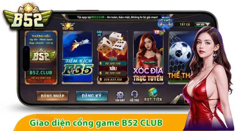 Giao diện cổng game B52 CLUB